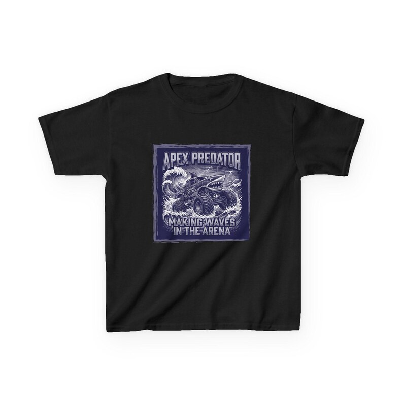 Camiseta de Monster Truck Tiburón para Niños / Camiseta de Monster Truck Depredador Supremo, Regalo de Monster Truck Megalodón, Camiseta Megalodón para Niños, Camiseta de Monster Truck Tiburón para Niños imagen 3