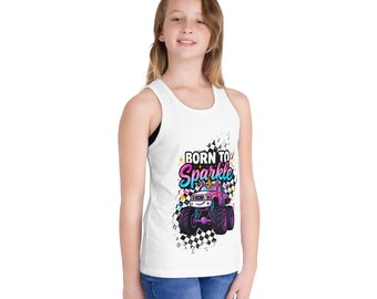 Camiseta sin mangas para niños Born to Sparkle Unicorn Monster Truck