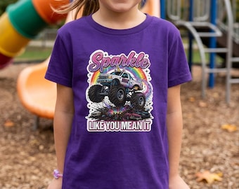 Girls Sparkle Unicorn Monster Truck Shirt | Sparkle Smash Inspired Gift for Girls, Girls Monster Truck Gift, Girls Monster Truck Shirt
