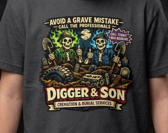 Camiseta infantil de parodia de camión monstruo "Digger and Son" / Camiseta de Grave Digger para niños, Camiseta de Son Uva Digger, Regalo de Son Uva Digger para niños