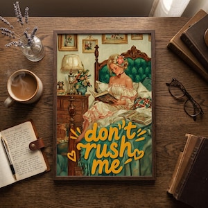 Oprawione płótno z cytatem z czytania w stylu vintage, plakat dla miłośnika książek, prezent dla czytelnika Cottagecore, sztuka dekoracyjna Slow Living, rozciągnięte płótno