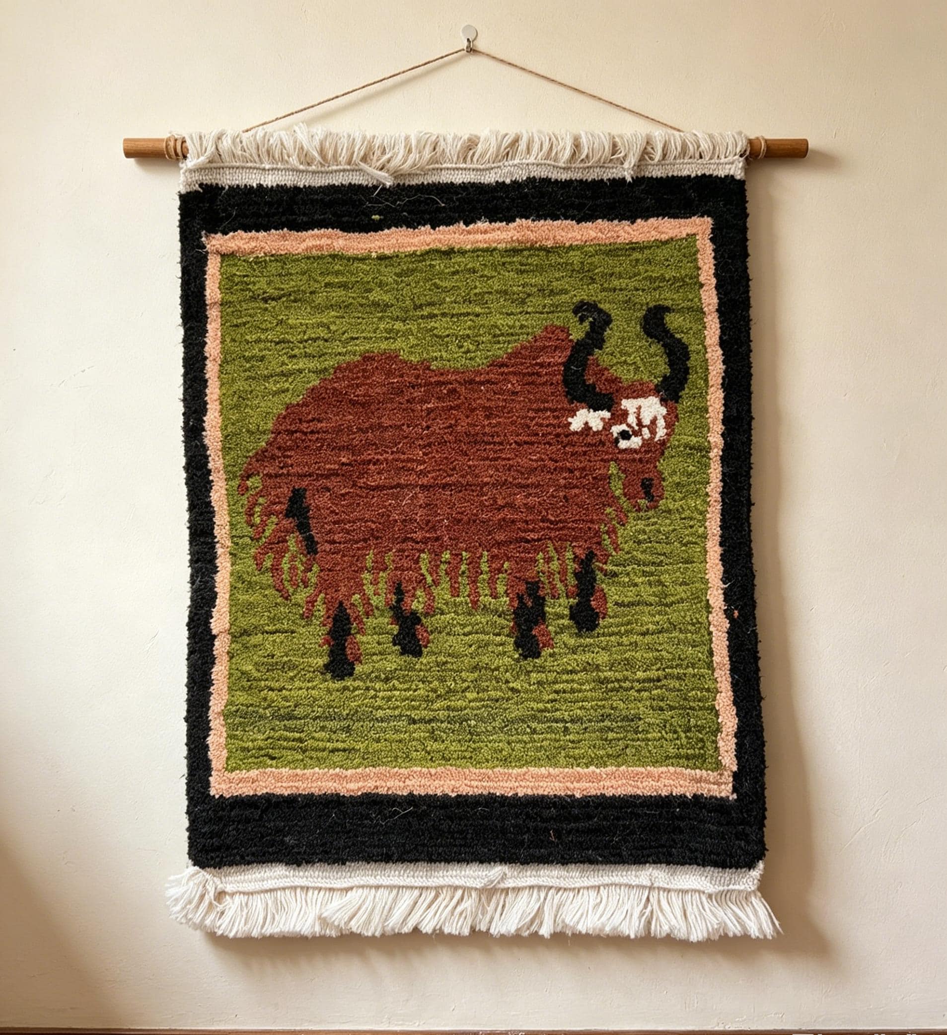 Tibetan Yak Wool Rug, Handmade Wall Hanging, 100% Lhasa High-altitude ...