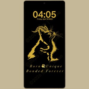 Hand-Drawn Gold Line Art Phone Wallpaper Set (Digital Download)
