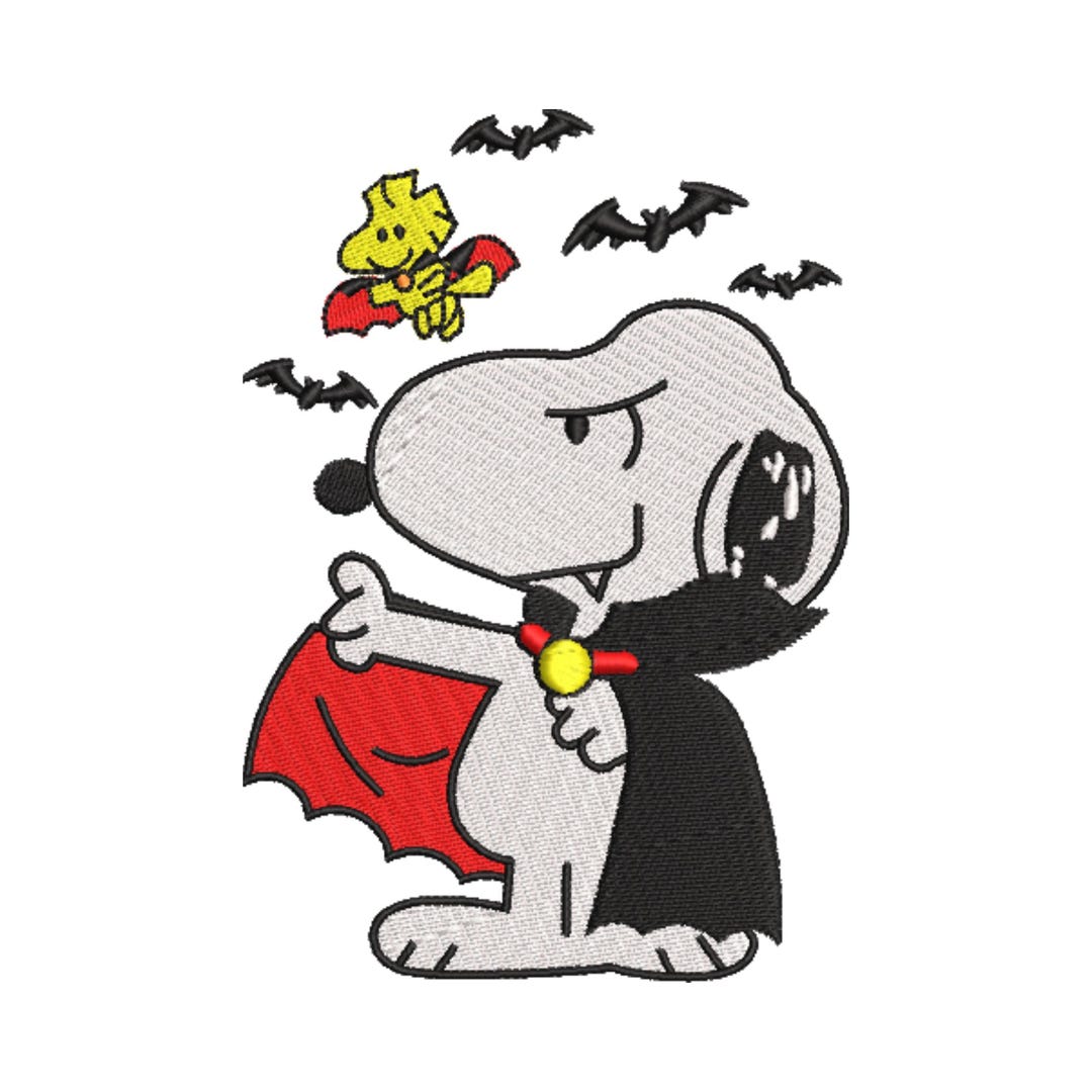 Vampire Snoopy Embroidery Design, Halloween Dracula Dog Machine ...