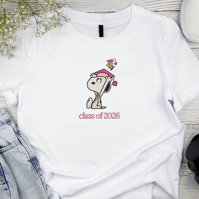 Graduation Snoopy Embroidery Design, Class of 2026, Senior Gift ...