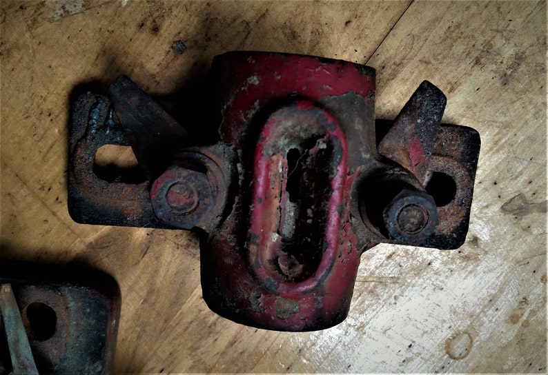 Two Vintage Antique Pillow Blocks Bearing Large Machinist Automobile