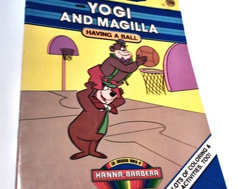 Vintage 1982 YOGI and MAGILLA Gorilla Hanna-Barbera Coloring Activity Childrens Book