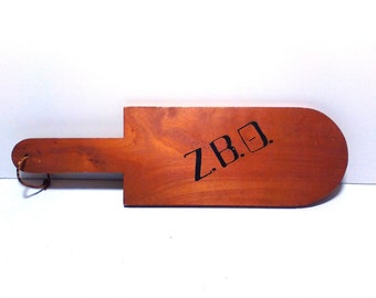 Vintage FRAT Pledge Paddle Fraternity Sorority Board Wood  Z. B. D. Spanking Hazing Wooden Greek  Fanny