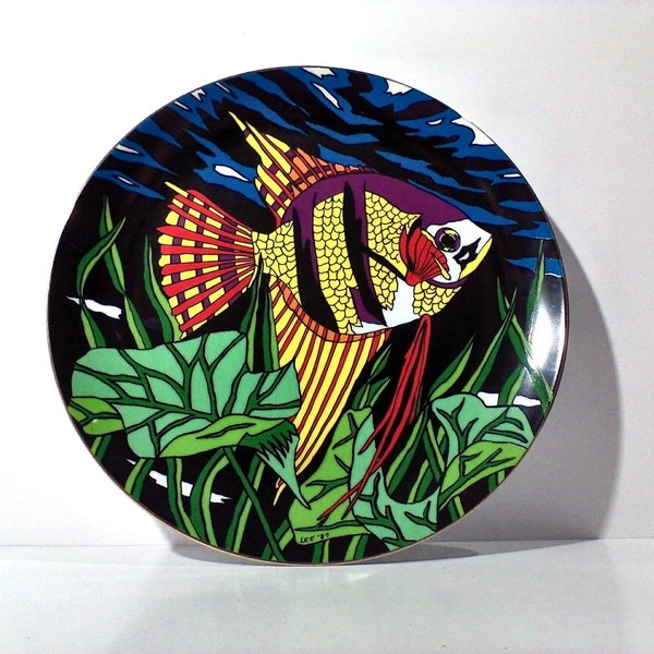 1987 Brilliant Limited Edition World Wide Art Studios Fine Porcelain Plate Tropical Fish Carribean Kathy Graves Lee