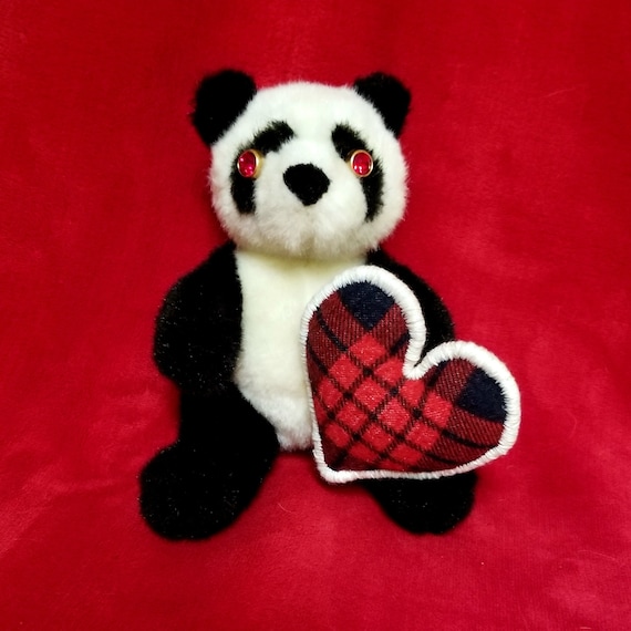 Plaid Heart Panda 