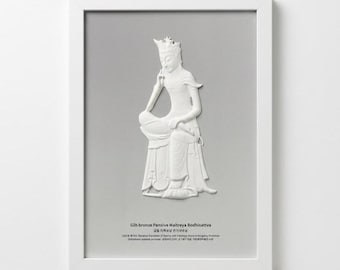 3D Printed Pensive Bodhisattva Frame | Korean Buddha Wall Art | Minimalist Asian Art | Unique Housewarming Gift | Desk Shelf Decor