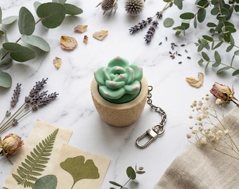 Succulent Pot Clicker Keychain | Cute Desk Toy Keyring | Satisfying Click Fidget | Keychain | Bag Charm | Desk Accessory Gift