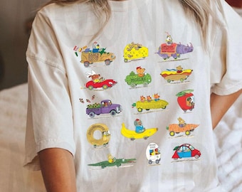 Richard Scarry Cars Shirt, Children Book Shirt, Bookish Shrit, Book Merch, Book Lover Shirt, Cars and Trucks and Things That Go Tee