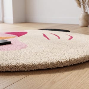 Side angle perspective view illustrating the luxurious 13-16mm thick pile profile and dense structure of this kids rug.