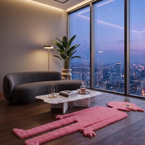 Bright bubblegum pink colors making it the perfect statement piece among fun rugs.