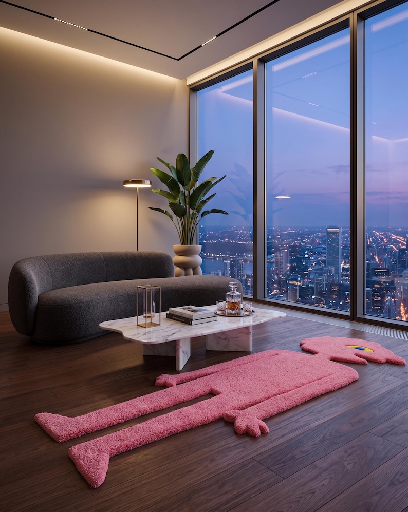 Bright bubblegum pink colors making it the perfect statement piece among fun rugs.