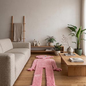 Unique silhouette highlighting the cool custom image rug 4x4 design capabilities.