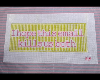 Email signature Hand-painted Needlepoint Canvas