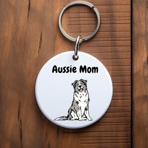 Australian Shepherd Keychain | Personalized Dog Mom Gift | Custom Name Key Ring