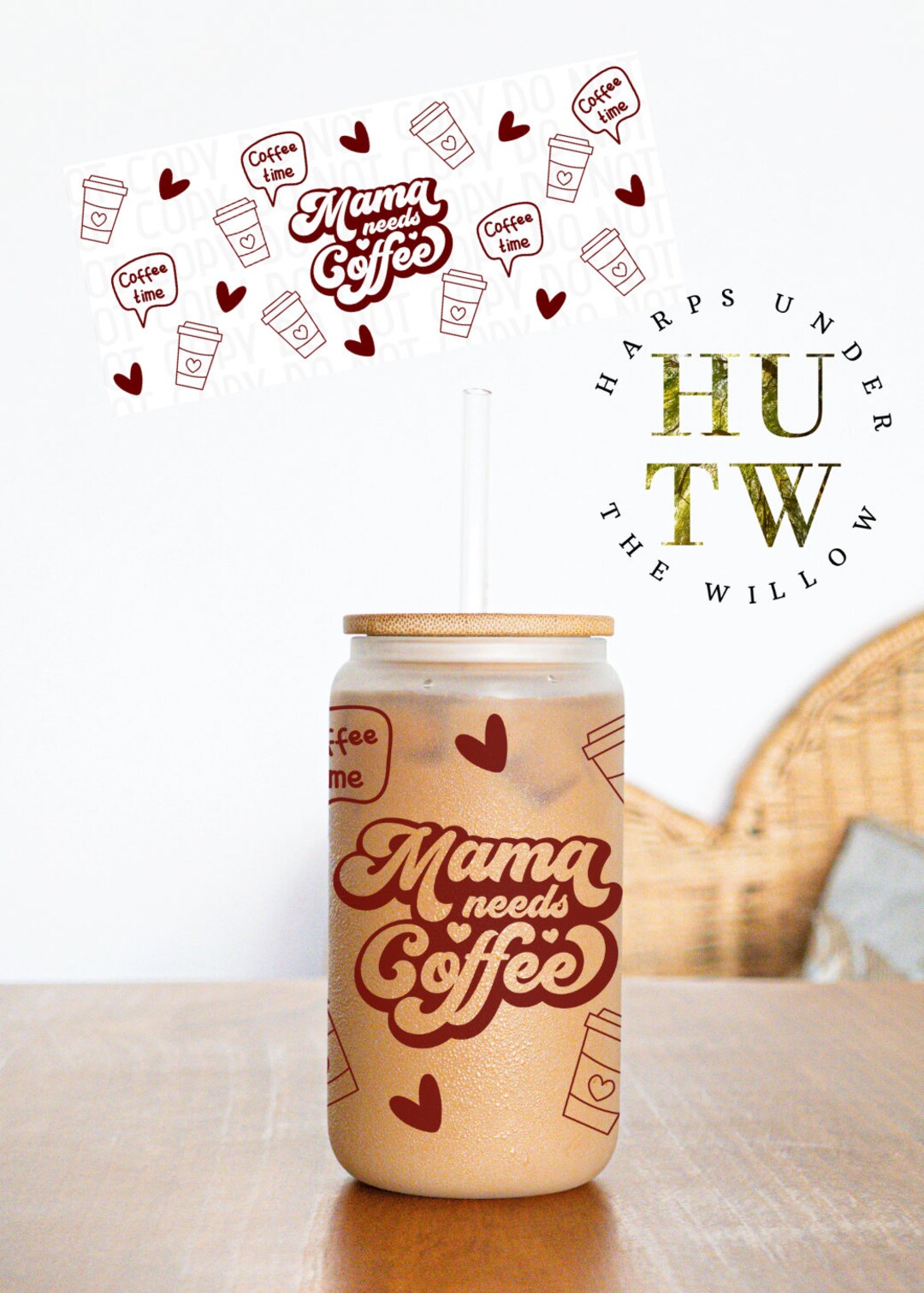 16 Ounce Mama Needs Coffee Frosted Glass Can Tumbler - Etsy