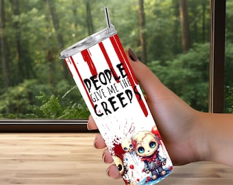 Spooky Halloween Tumbler: People Give Me The Creeps, 20 Ounce