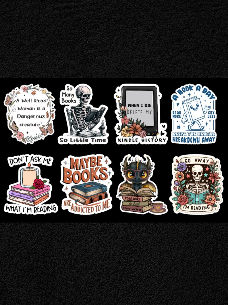 Book Lover 19 Piece 1.5 Inch Sticker Set - Etsy