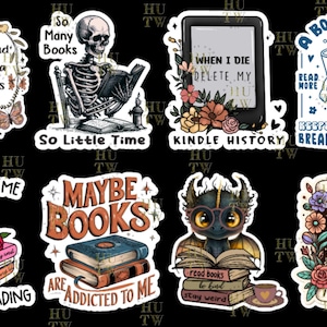 Book-Themed Small Stickers | 1.5 Inch Size | Planner, Kindle, or Journal Use