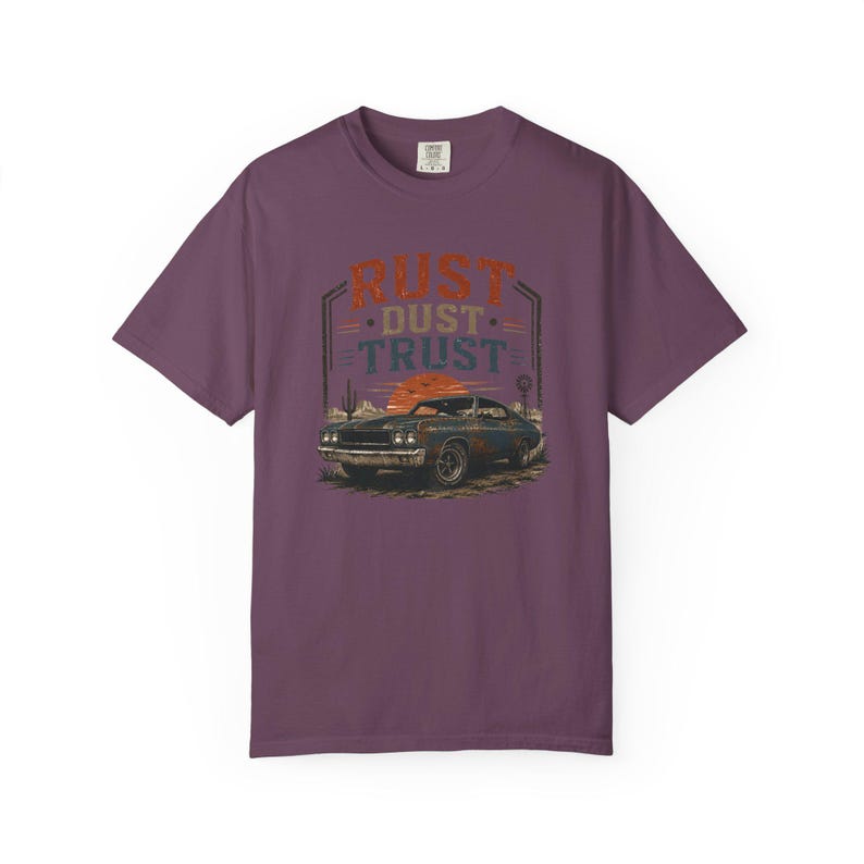 Vintage Muscle Car Shirt, Rust Dust Trust Tee, Classic Car Lover Gift, Garage Life Comfort Colors T-Shirt image 19