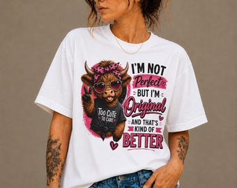Highland Cow Shirt, Cute Western Cowgirl Tee, Pink Cow Lover T-Shirt, Gift For Her, Comfort Colors Graphic Tee