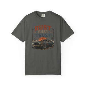 Vintage Muscle Car Shirt, Rust Dust Trust Tee, Classic Car Lover Gift, Garage Life Comfort Colors T-Shirt image 13