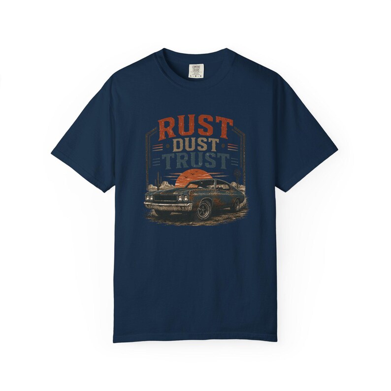 Vintage Muscle Car Shirt, Rust Dust Trust Tee, Classic Car Lover Gift, Garage Life Comfort Colors T-Shirt image 16