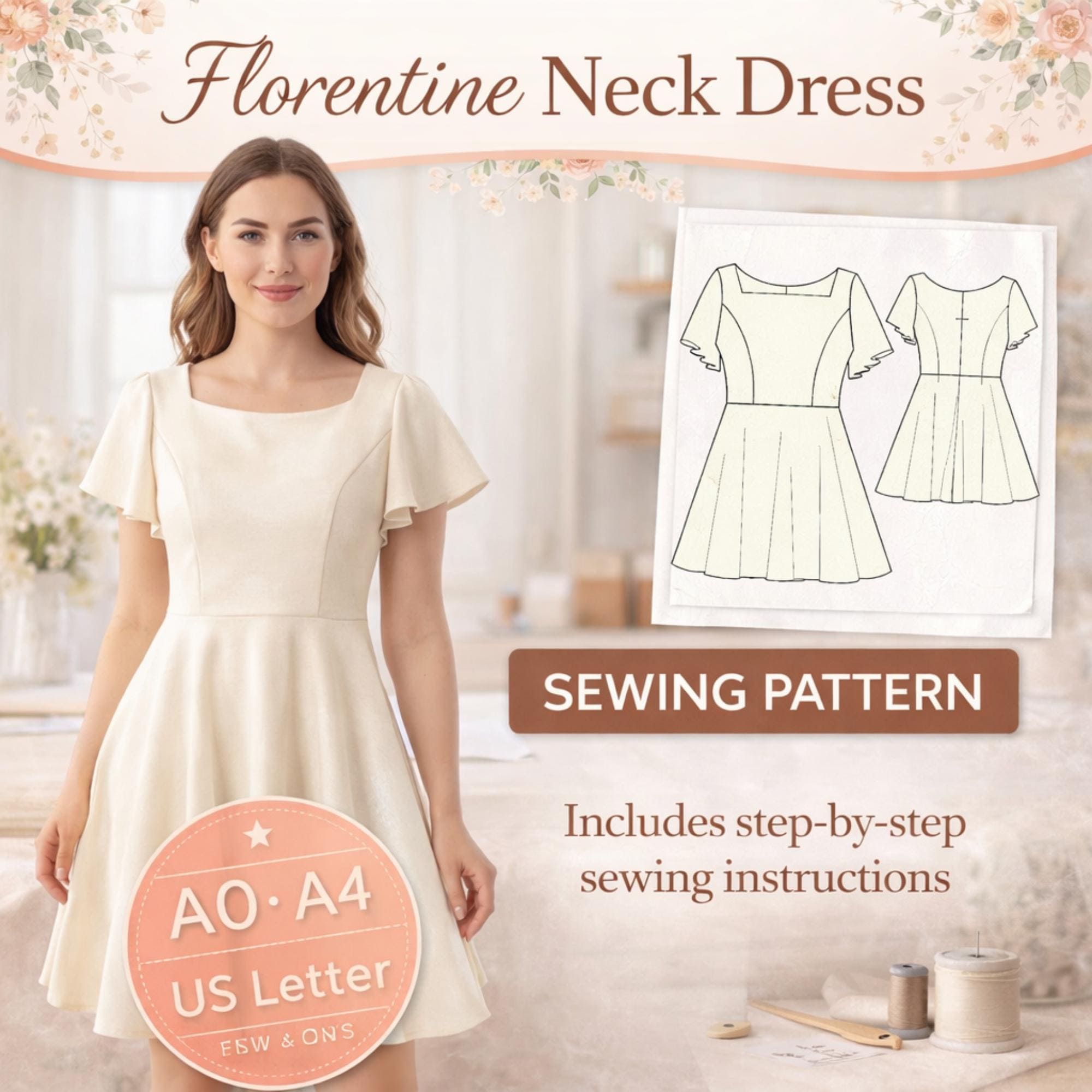 Florentine Dress Pattern - Etsy