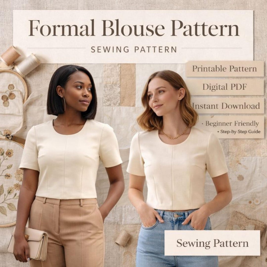 Linen Flared Sleeve Blouse Sewing Pattern | V-neck Top for Women | A0 ...
