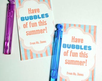 End of School Bubble Wand Favor | Non-Candy Kids Gift, Ready to Gift Bag