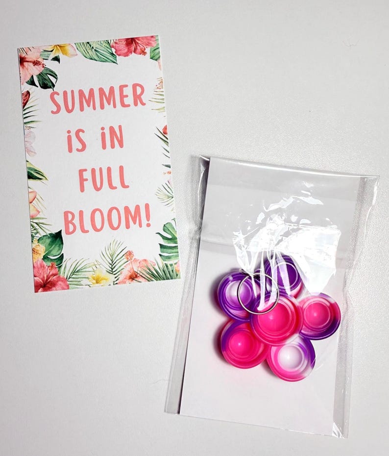 End of School Gift for Students | Last Day of School Favor | Ready to Gift Classroom | Non Candy Kids Gift | Flower Pop It Fidget Toy image 2