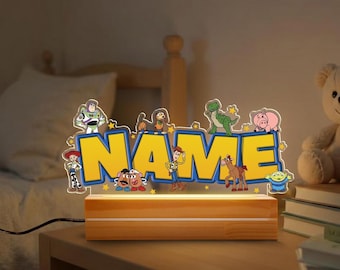 Custom Name Toy Story Night Light, Disneyland Toy Story  Lover Gift, Woody, Buzz Lightyear Birthday Gift