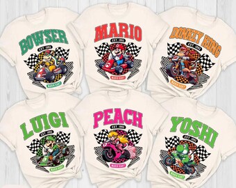 Personalized Comfort Colors Custom Race Cars Super Mario Shirt, Graphic Tee