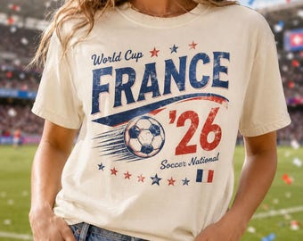 France Soccer 2026 T-Shirt: Retro Graphic Tee, France Football Fan Tee, Vintage Soccer T-Shirt, National Team Supporter Gift