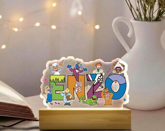Custom Muppets Name Night Light, Personalized Muppets Characters LED Lamp, Room Decor, Birthday Gift for Boys Girls, Muppet Show Light