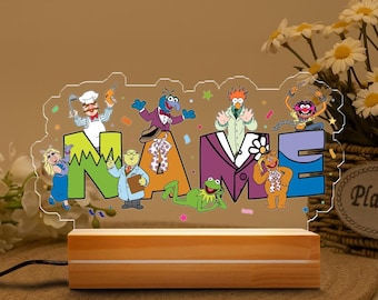 Custom Muppets Name Night Light, Personalized Muppets Characters LED Lamp, Room Decor, Birthday Gift for Boys Girls, Muppet Show Light
