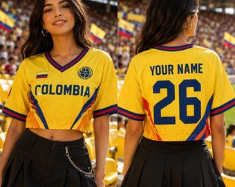 Personalized Colombia Soccer Jersey, Custom Name and Number, Custom Colombian Football Shirt, Game Day Apparel for Fans, Soccer Gift