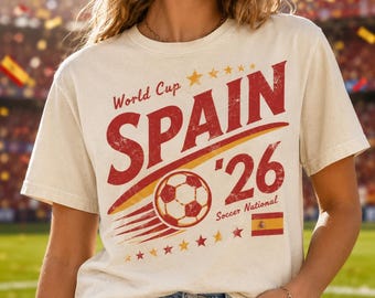 Spain Soccer 2026 T-Shirt: Retro Graphic Tee, Spain Football Fan Tee, Vintage Soccer T-Shirt, National Team Supporter Gift