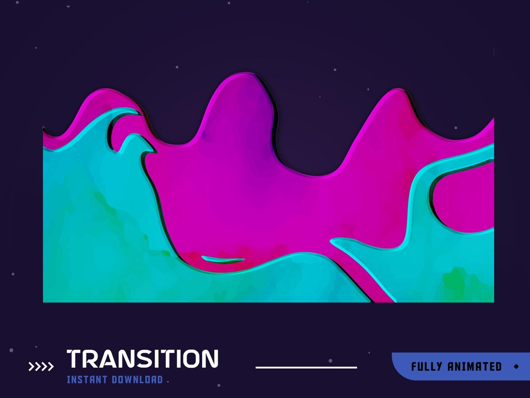 Chromatic Spill Animated Stinger Transition Overlay Package, Liquid ...
