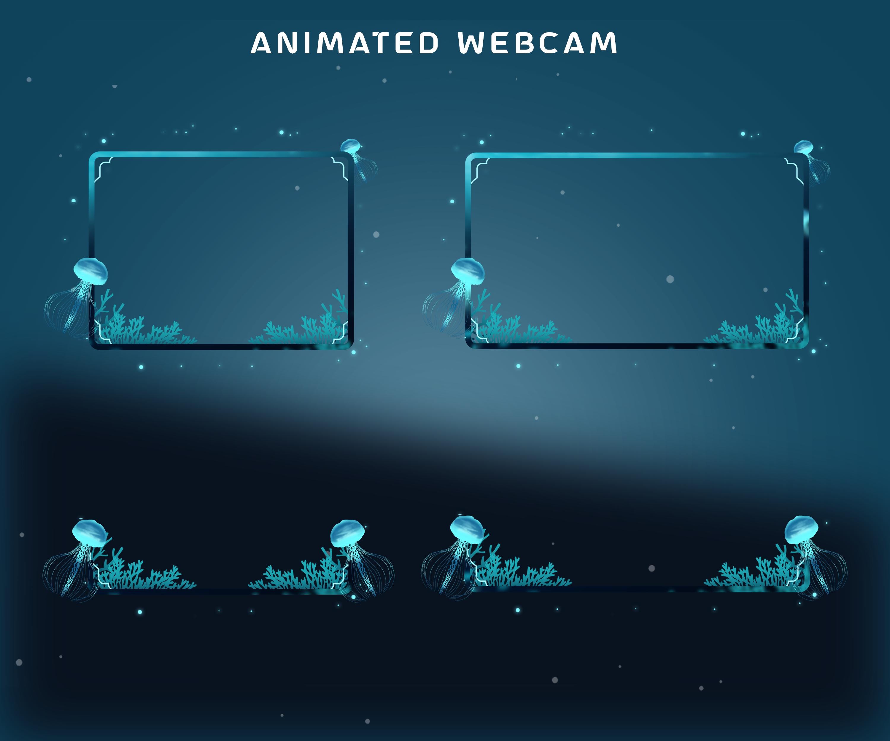 Hidden Reef Animated Stream Overlay Package, Dark Blue Overlay, Deep ...