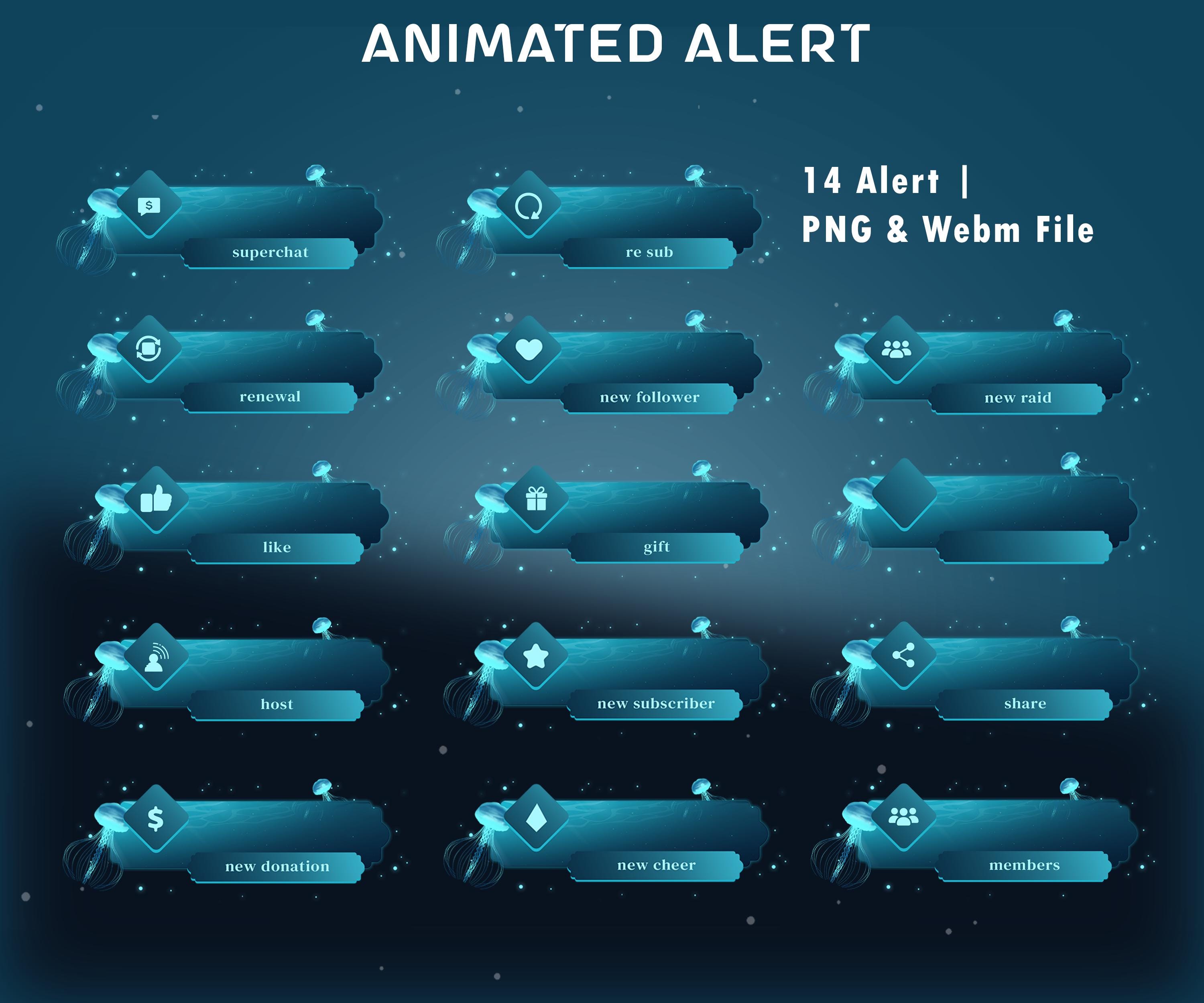 Hidden Reef Animated Stream Overlay Package, Dark Blue Overlay, Deep ...