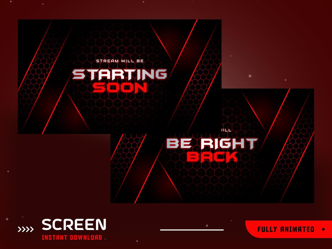 Redline Matrix Animated Stream Screen Overlay Package, Red Black Stream ...