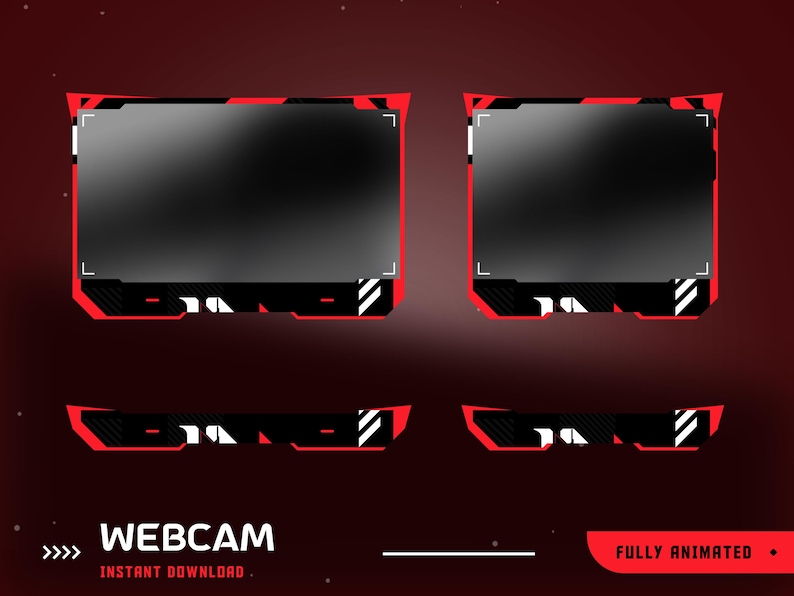 Overlay Label Design User Interface Hyper Grid Animated Stream Overlay Package, Red Black Theme Overlay ...