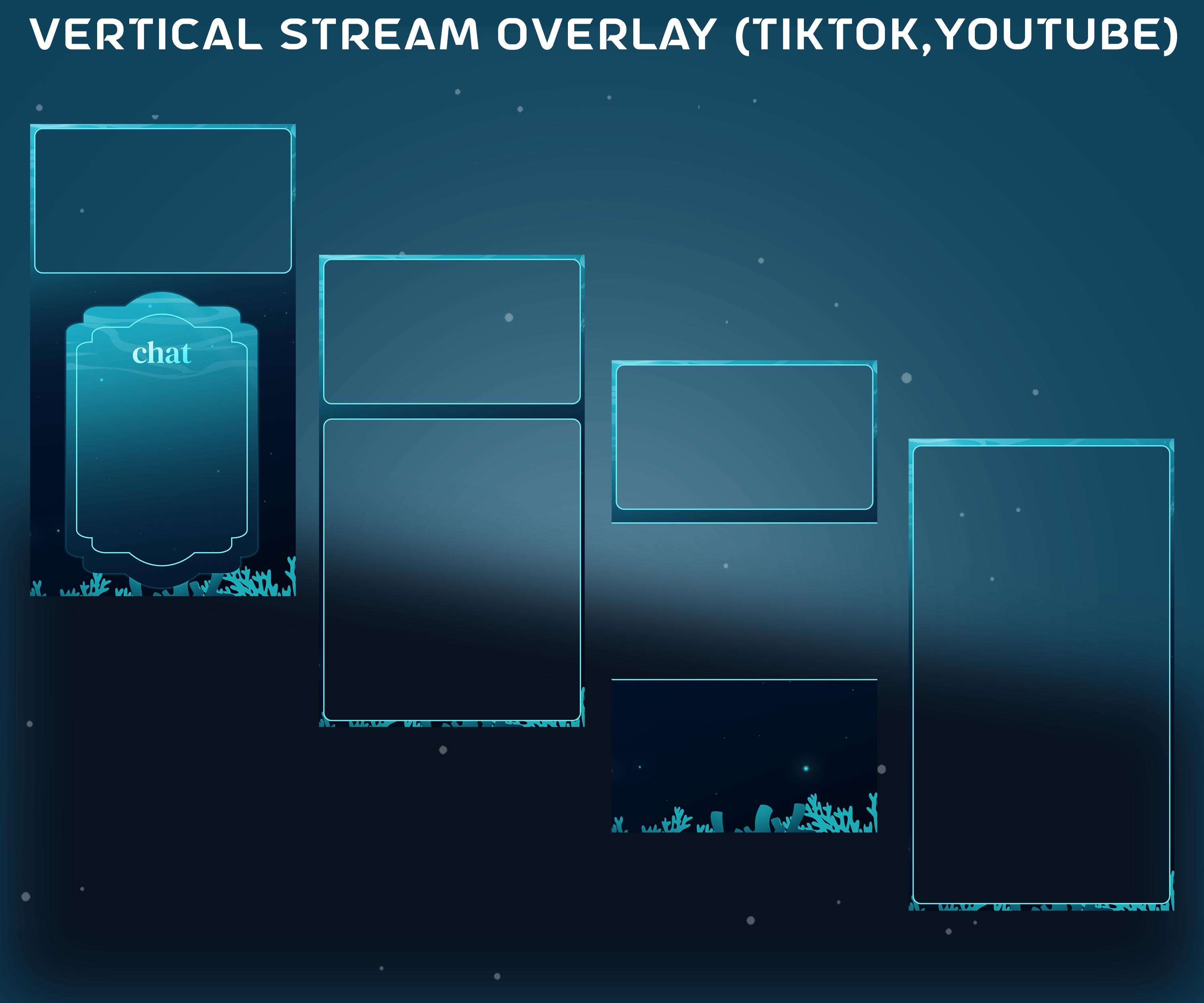 Hidden Reef Animated Stream Overlay Package, Dark Blue Overlay, Deep ...