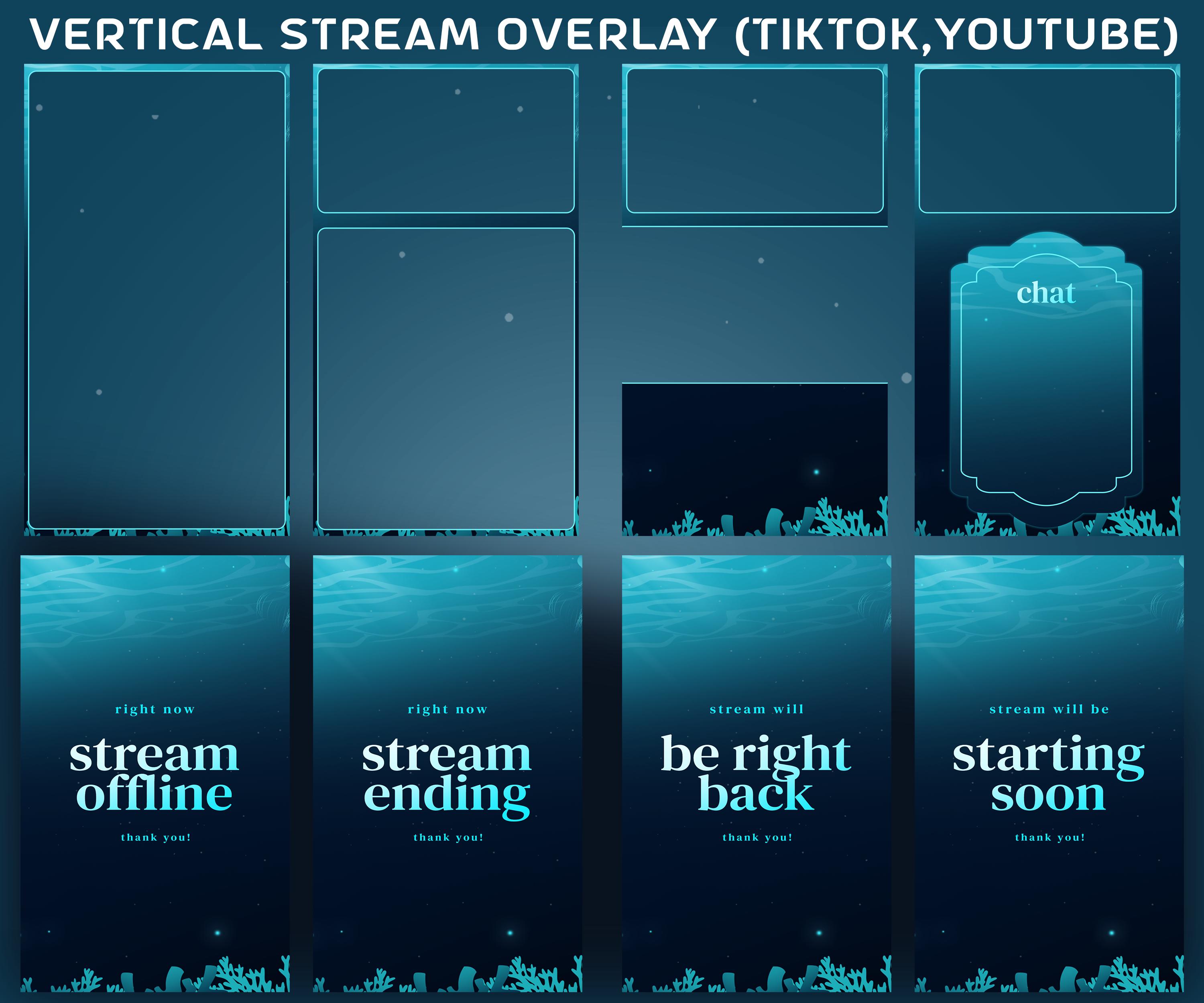 Hidden Reef Animated Stream Overlay Package, Dark Blue Overlay, Deep ...