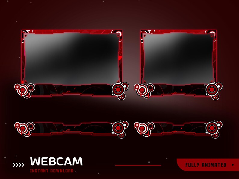 Red Zone Animated Stream Overlay Package, Red Black Stream Overlay ...